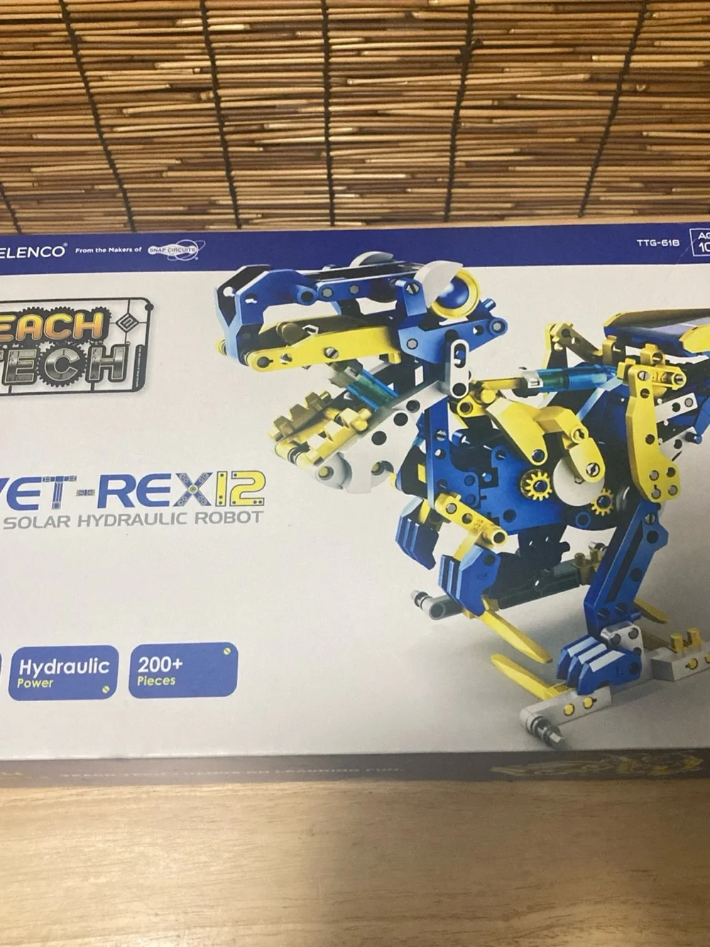Yeti-Rex 12 Solar Hydraulic Robot Building Kit – Blue & Yellow STEM Toy